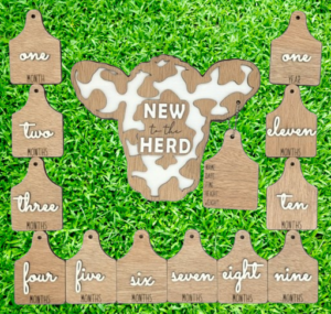 Highland Cow Milestone Set